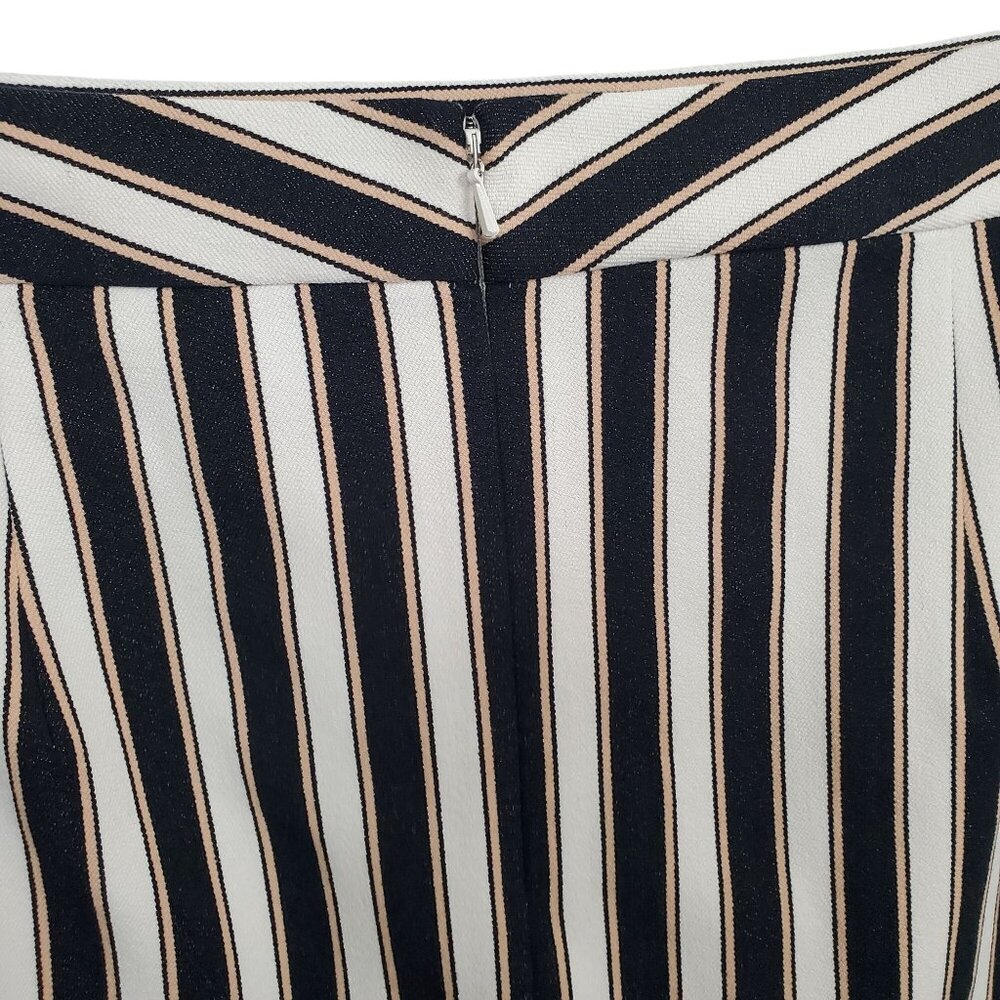 Ann Taylor Size 12 Skirt Stripe Knee Stretch Flounce Hem Nautical Preppy Refined - Picture 8 of 8